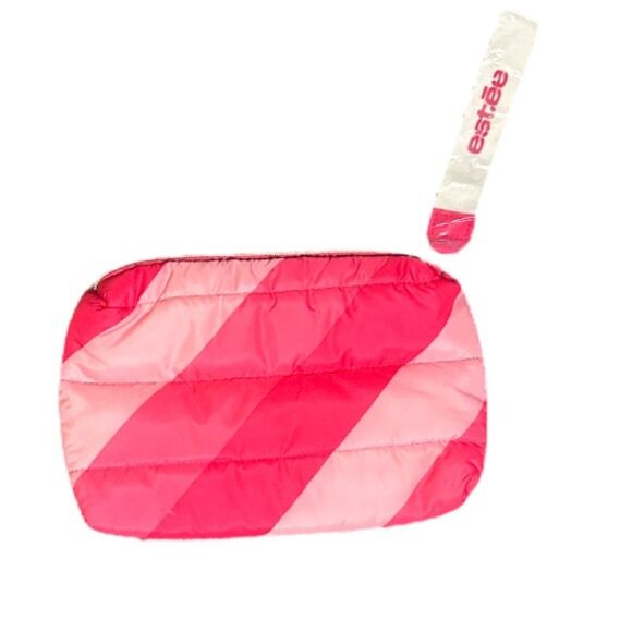 Estée Lauder Cosmetic Bag Puffer Makeup Toiletries Toiletry Case Pink Skincare - Picture 2 of 7